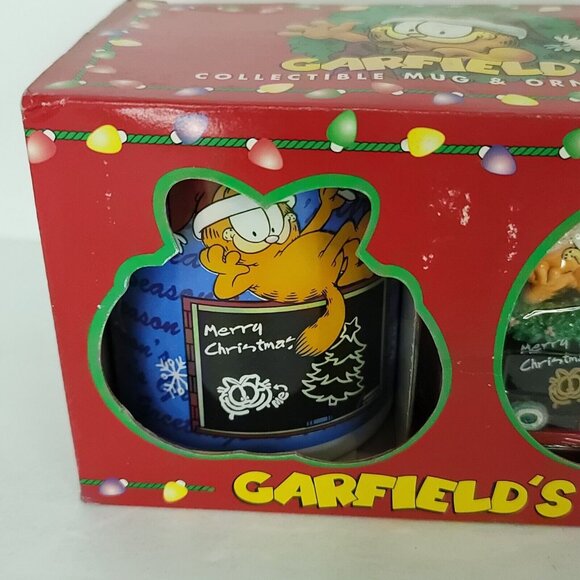 Garfield Collectible Coffee Mug Cup Seasons Greetings Xmas Ornament Set 1996 - Picture 4 of 8
